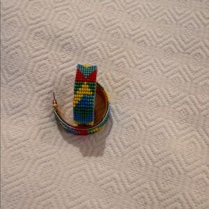 Colorful Beaded Hoop Earrings